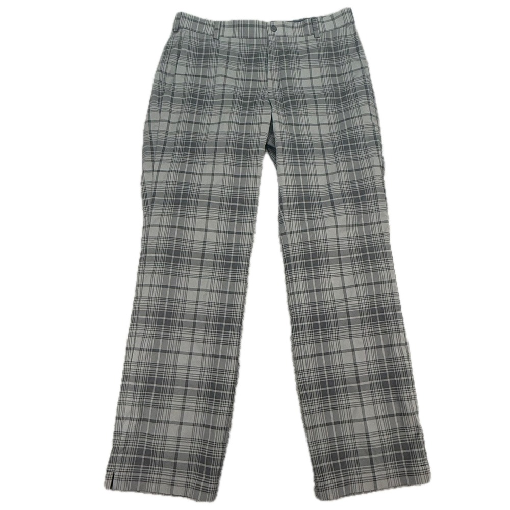 Nike Golf Pants Mens 34x32 Grey Plaid Dri-FIT Tour Performance Trousers